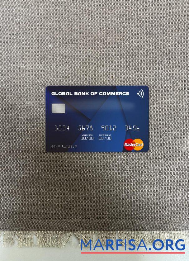 Printable Antigua and Barbuda Global Bank of Commerce mastercard photolook front template